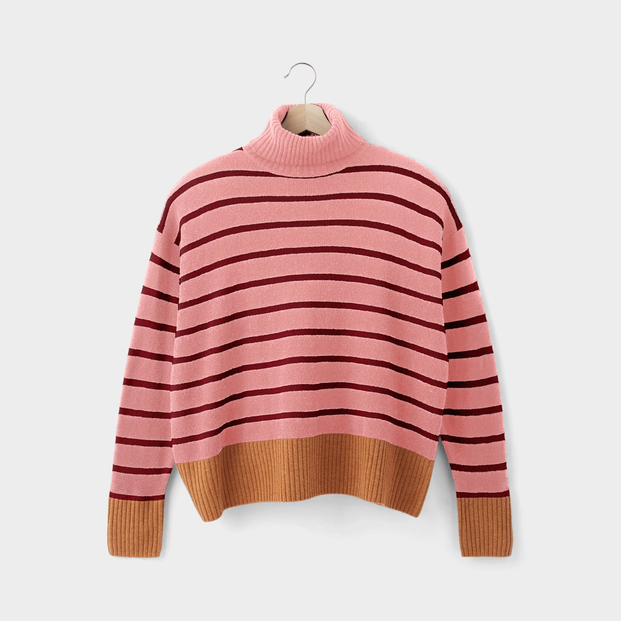 Pink striped outlet turtleneck