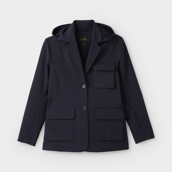 Hooded blazer jacket clearance
